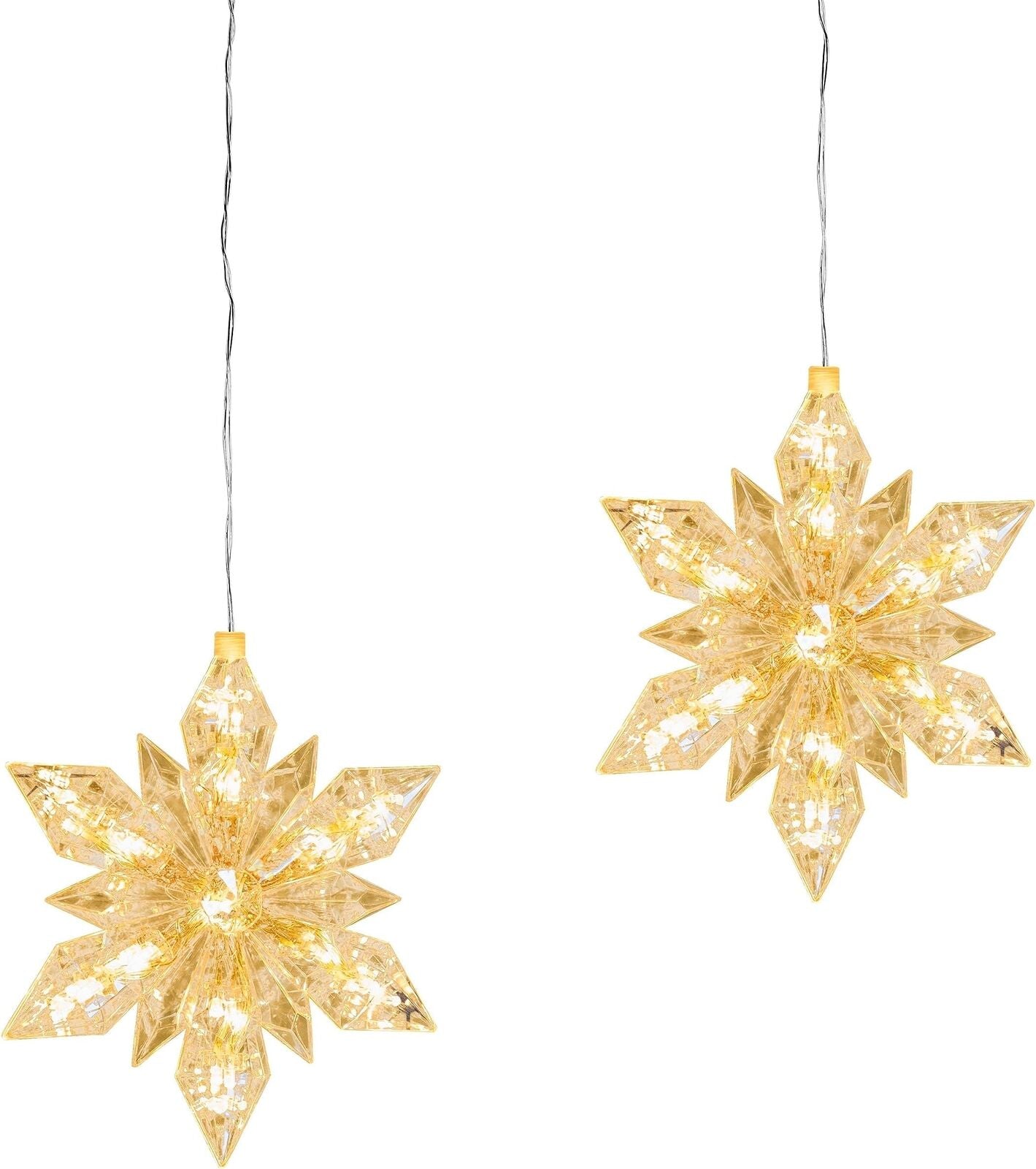 LED-Hängedeko "Eiskristall" 2er-Set