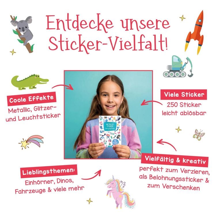 Ars Edition Metallic- und Leuchtsticker sortiert