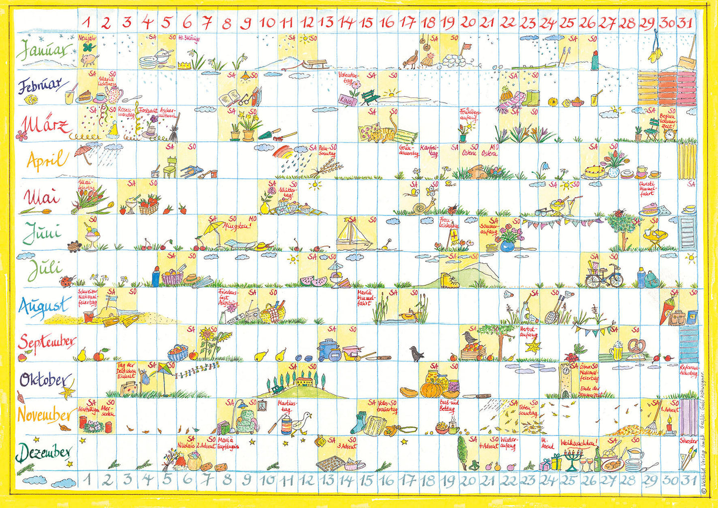 Merkkalender 2er-Set 2025