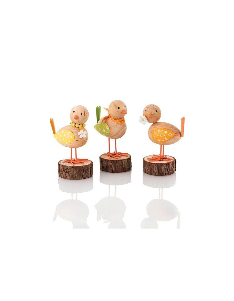 Dekofiguren "Frühlingsvögel", 3er-Set