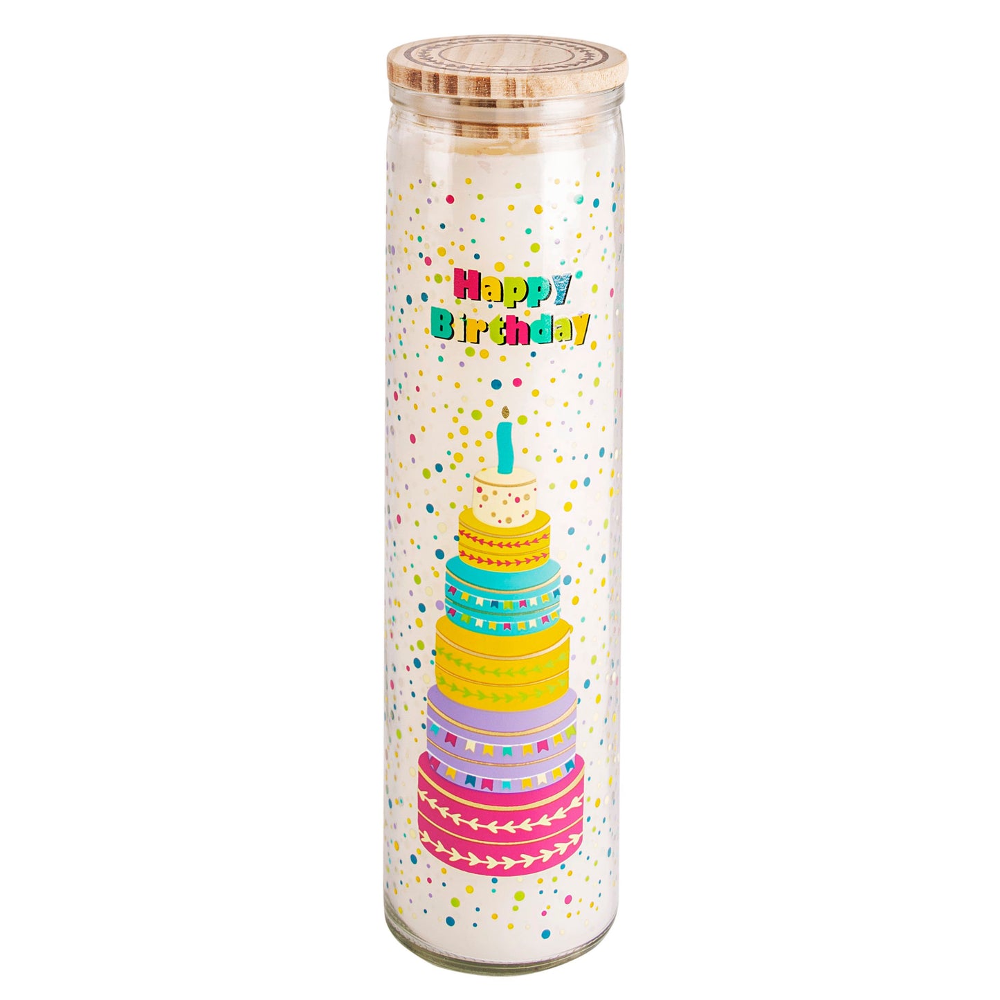 Geburtstagskerze im Glas "Happy Birthday"