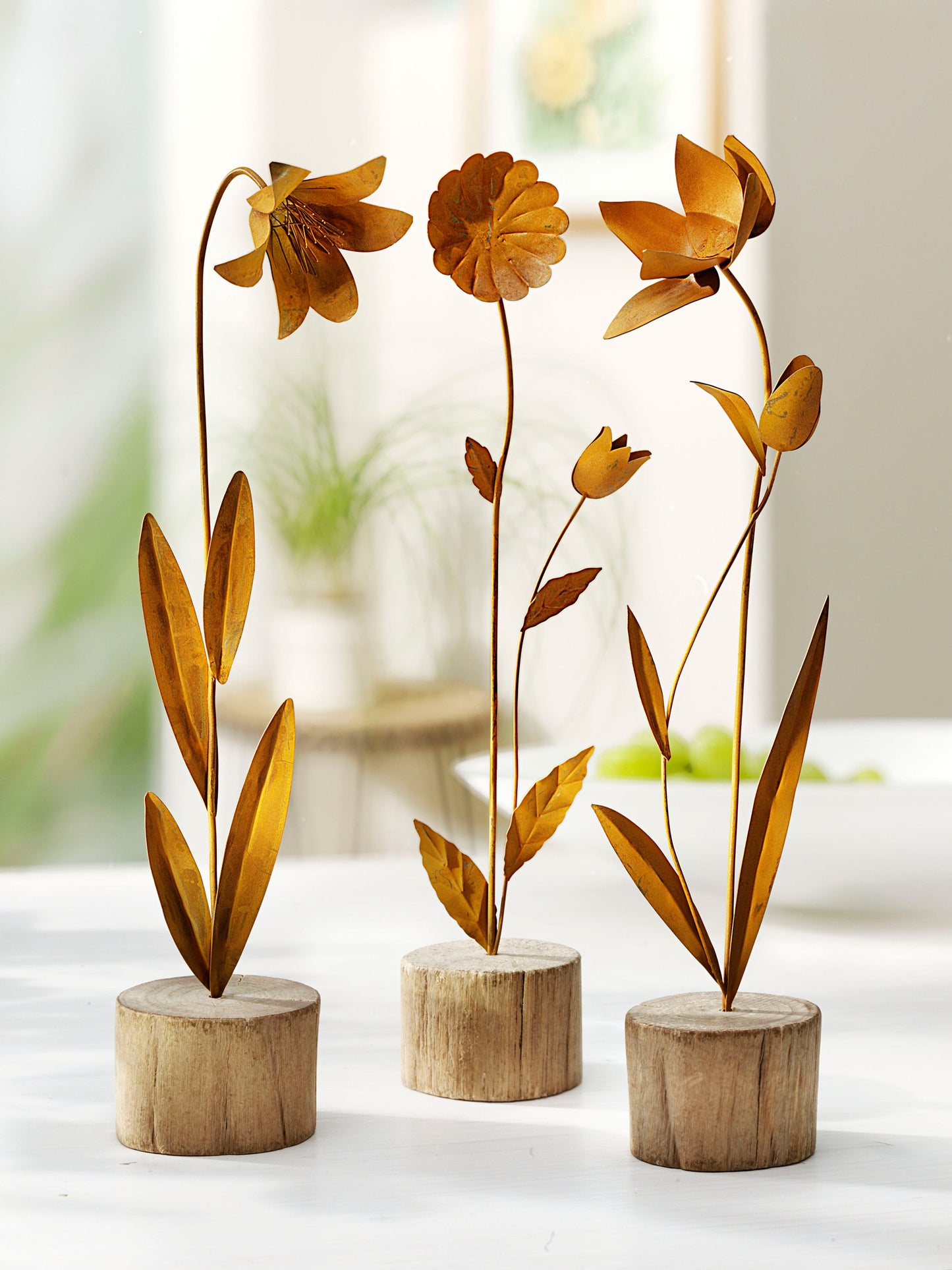 Deko-Blumen "Rusty" 3er-Set