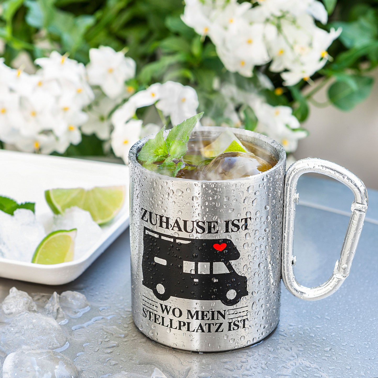 Doppelwandiger Thermo-Becher "Zuhause ist
"