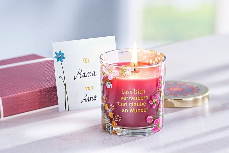 Geschenkset Duftkerze Das Leben ist schön im Glas