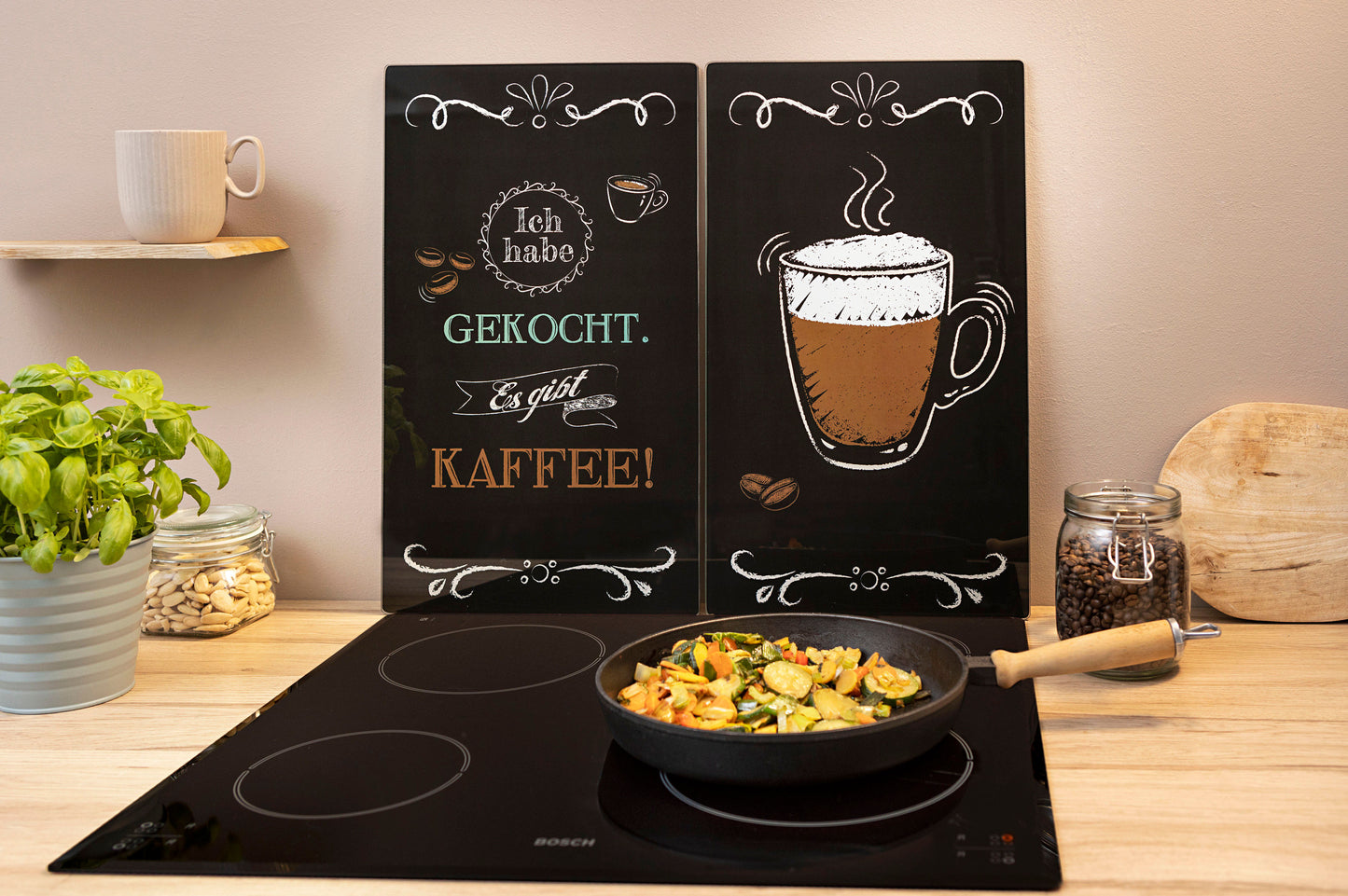 Herdabdeckplatten "Coffeetime" 2er-Set