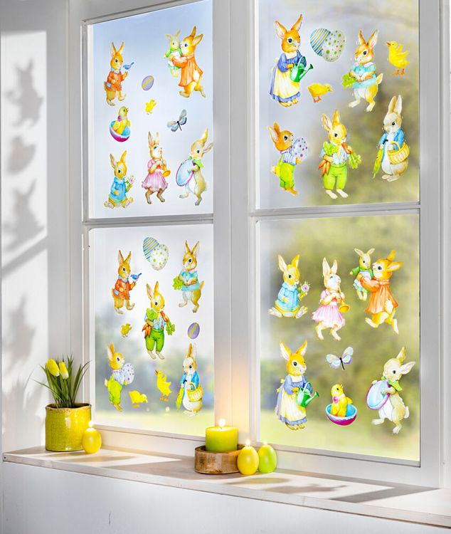 Fenstersticker "Hasenfreunde" 34-teilig
