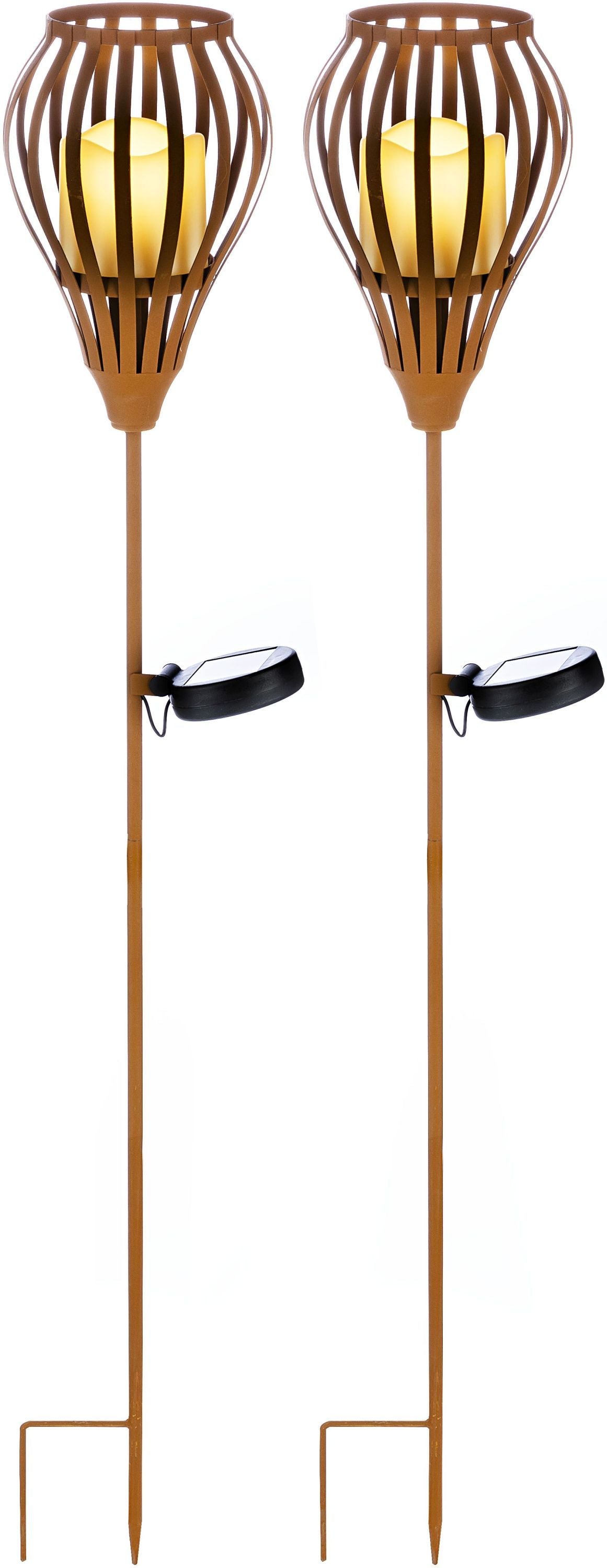 Solar-Gartenstecker "Gabbia" 87cm, 2er-Set
