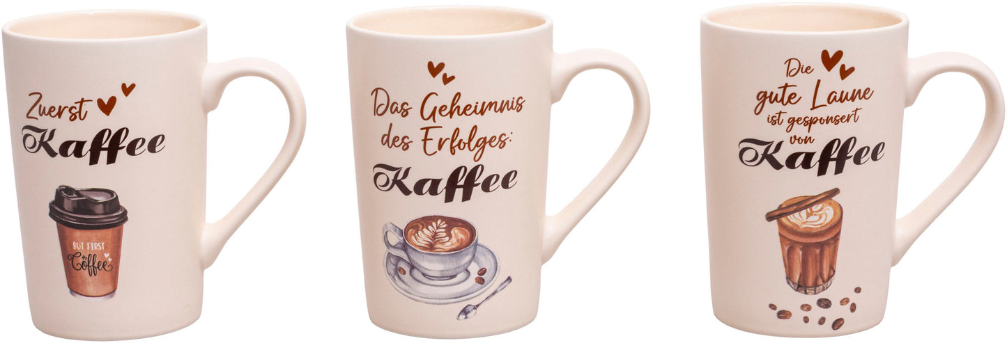 Tassen Kaffee-Trio, 3er-Set