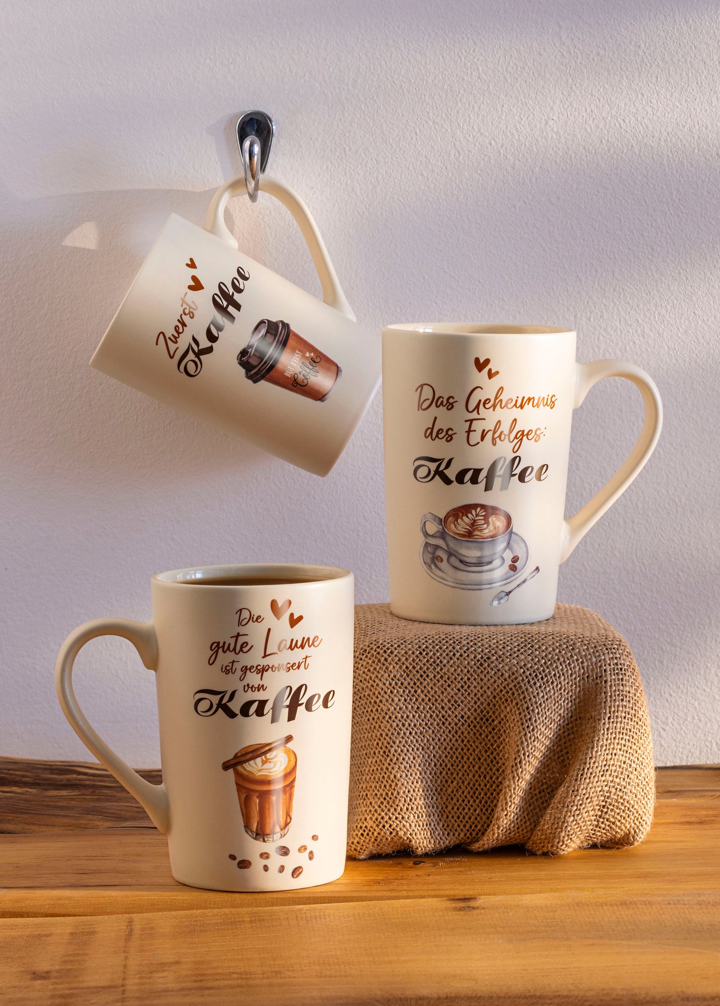 Tassen Kaffee-Trio, 3er-Set
