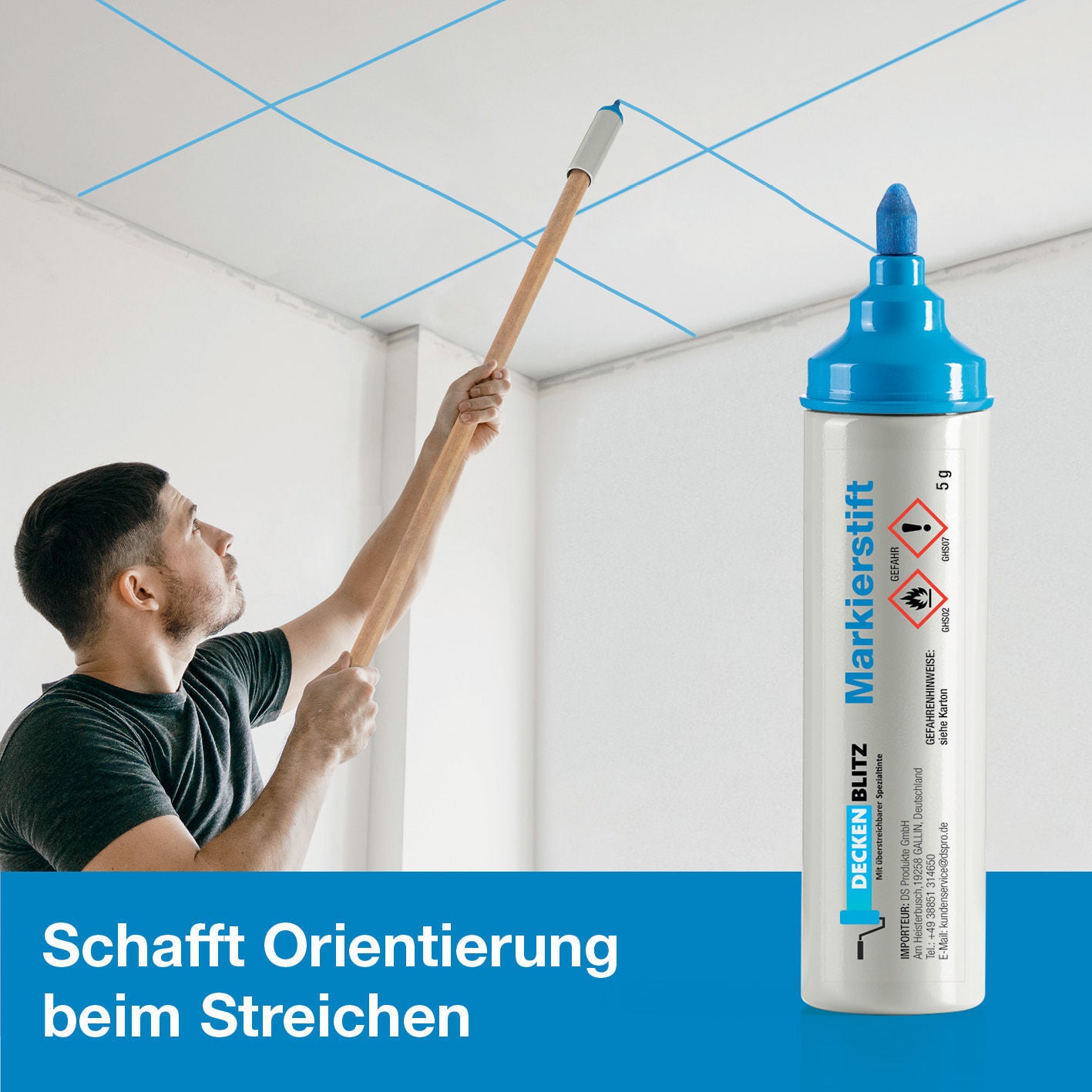 Deckenblitz Markierstift 145mm grau