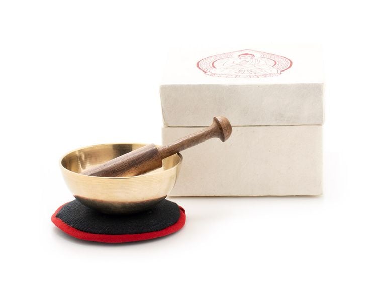 Klangschalen-Set in Box mini creme mit B