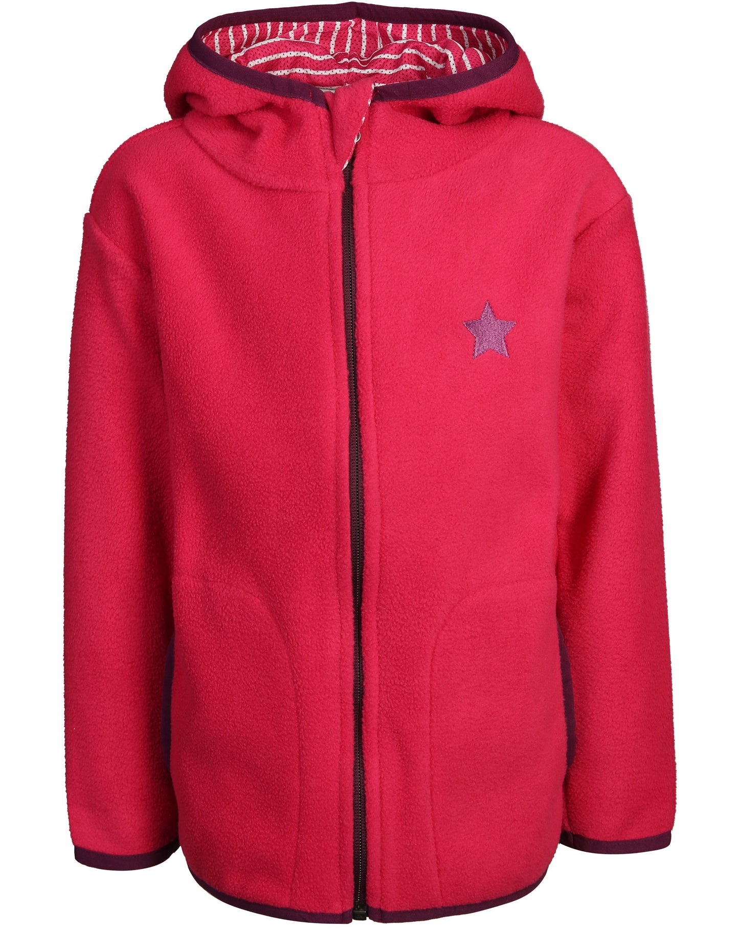Fleece-Jacke STERNCHEN mit Kapuze in pink