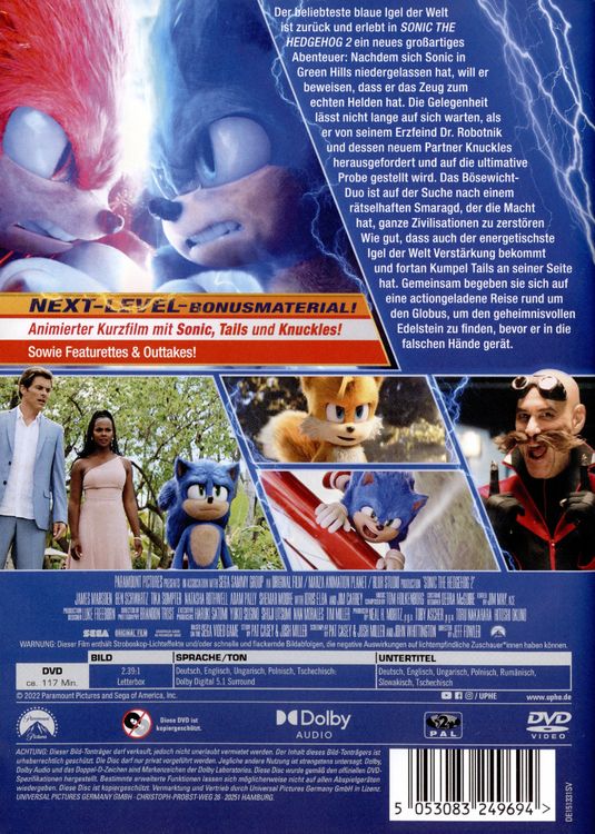 Paramount Sonic The Hedgehog 2
