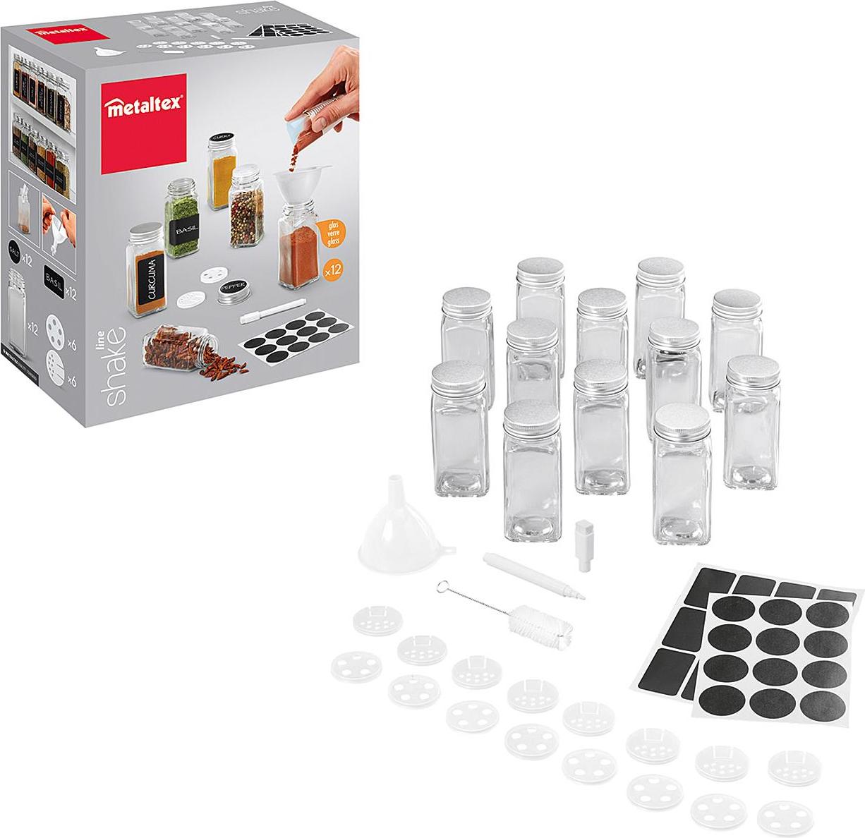 Gewürzstreuer Set 12 Gläser, 64-teilig