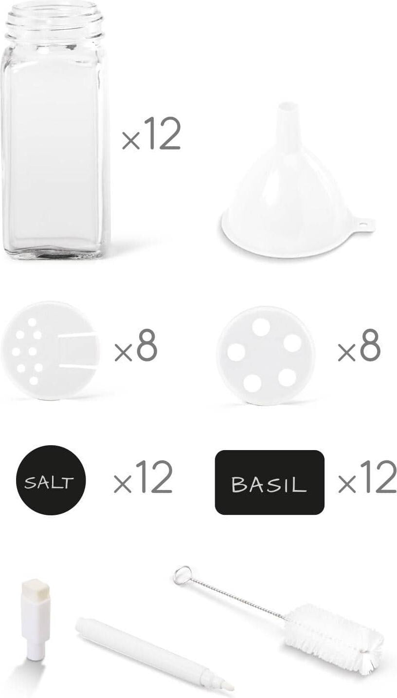 Gewürzstreuer Set 12 Gläser, 64-teilig