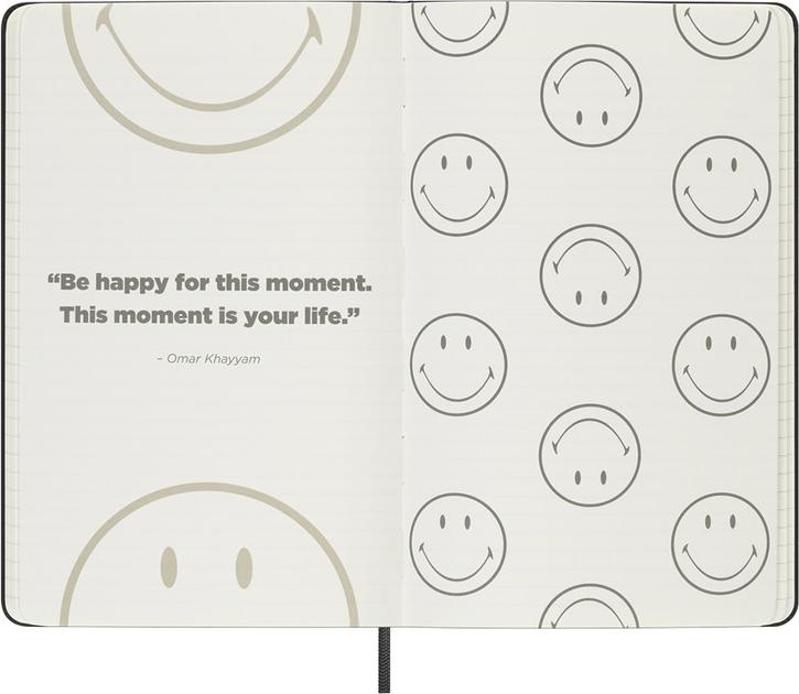 Moleskine Notizbuch - Smiley, Large/A5, Fester Einband, Liniert, Smiley Logo