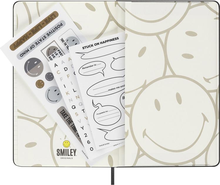Moleskine Notizbuch - Smiley, Large/A5, Fester Einband, Liniert, Smiley Logo