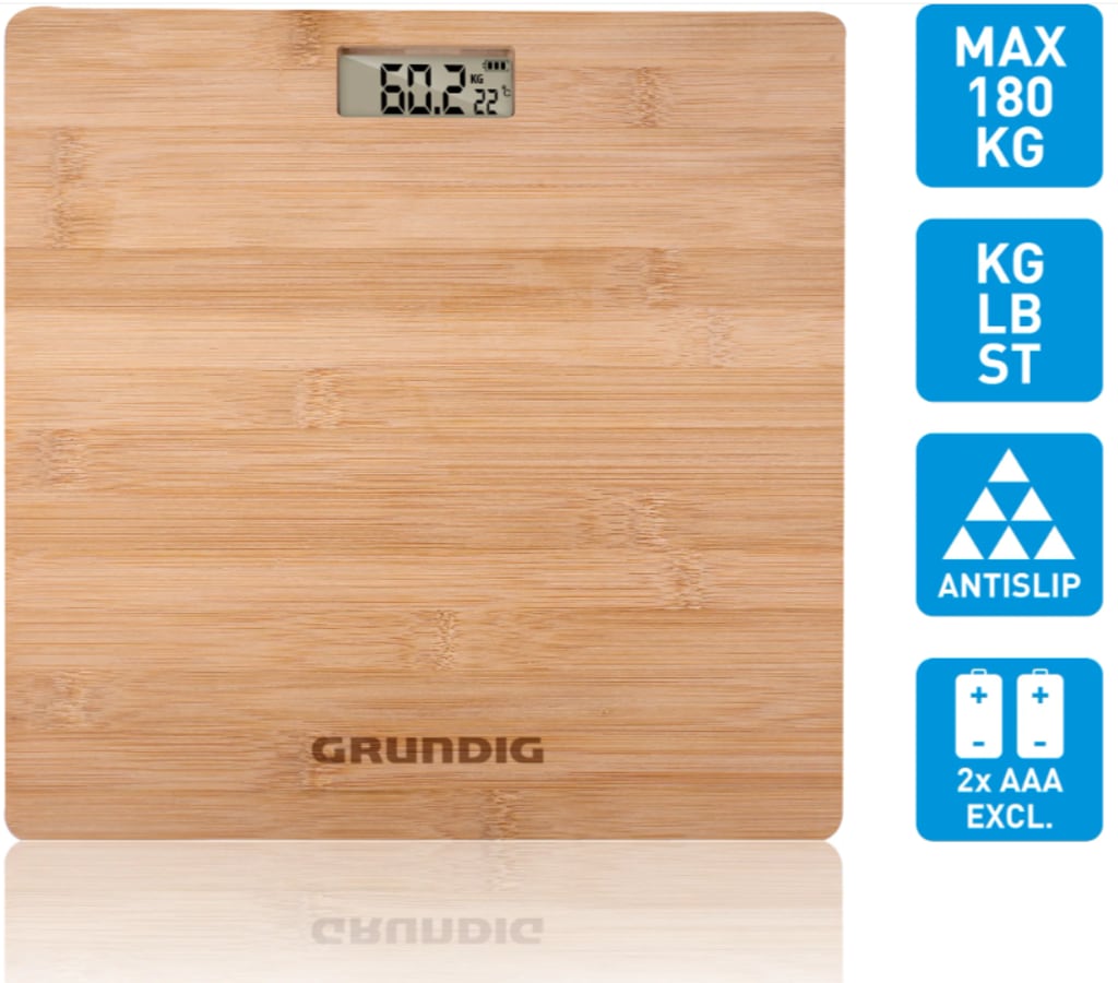 Grundig Personenwaage aus Bambus