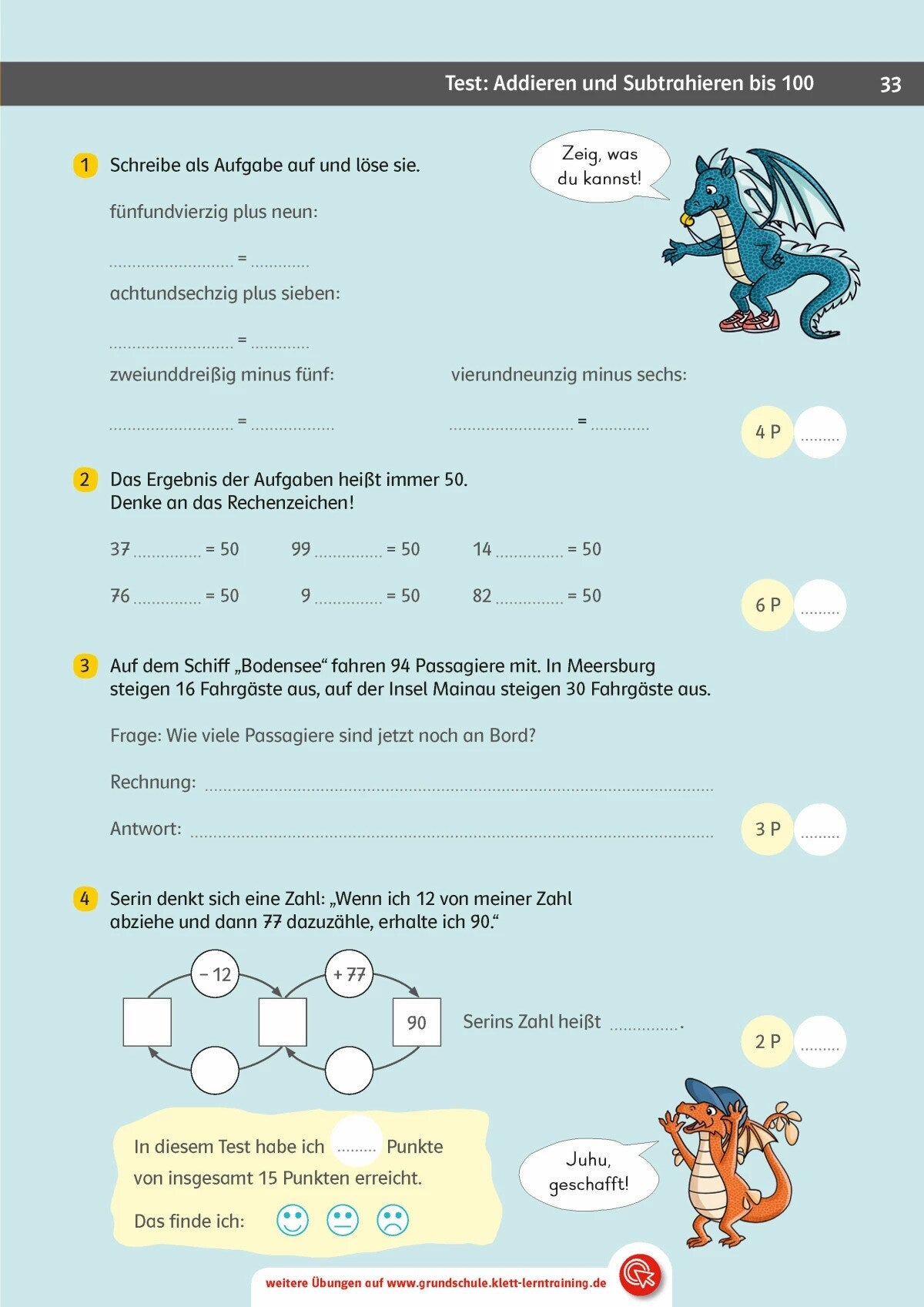 Klett Team Drachenstark: Das grosse Trainingsbuch Mathe 2. Klasse