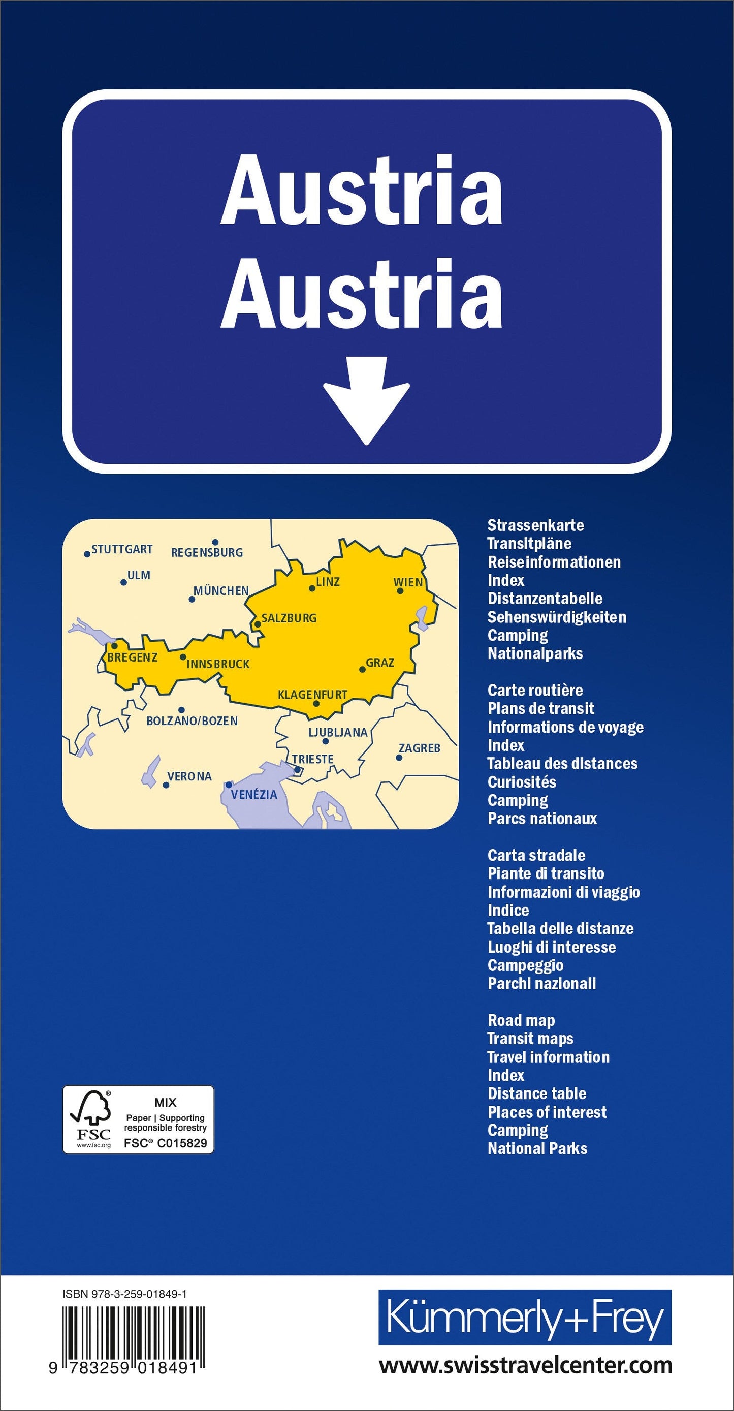 Kümmerly+Frey Strassenkarte Österreich 1:500.000