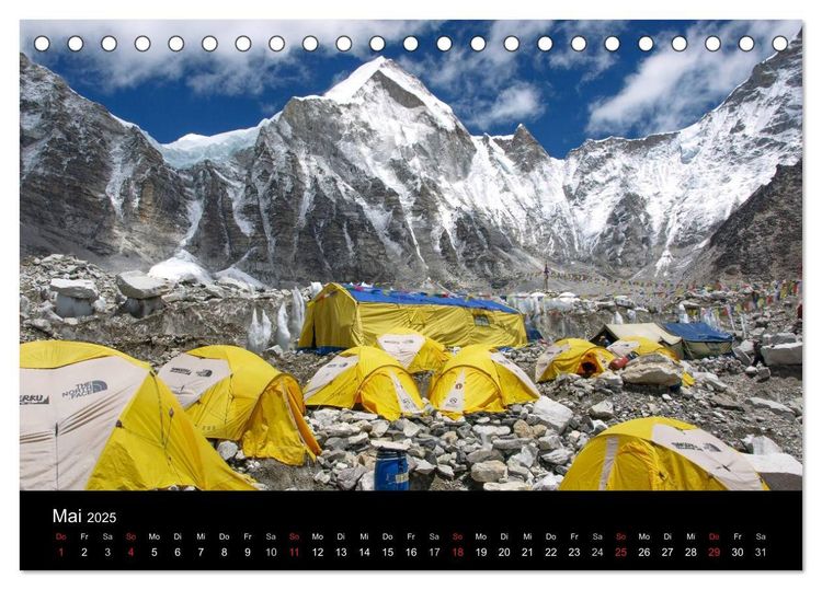 Majestätische Bergwelten - Der Everest Trek (Tischkalender 2024 DIN A5 quer), CALVENDO Monatskalender