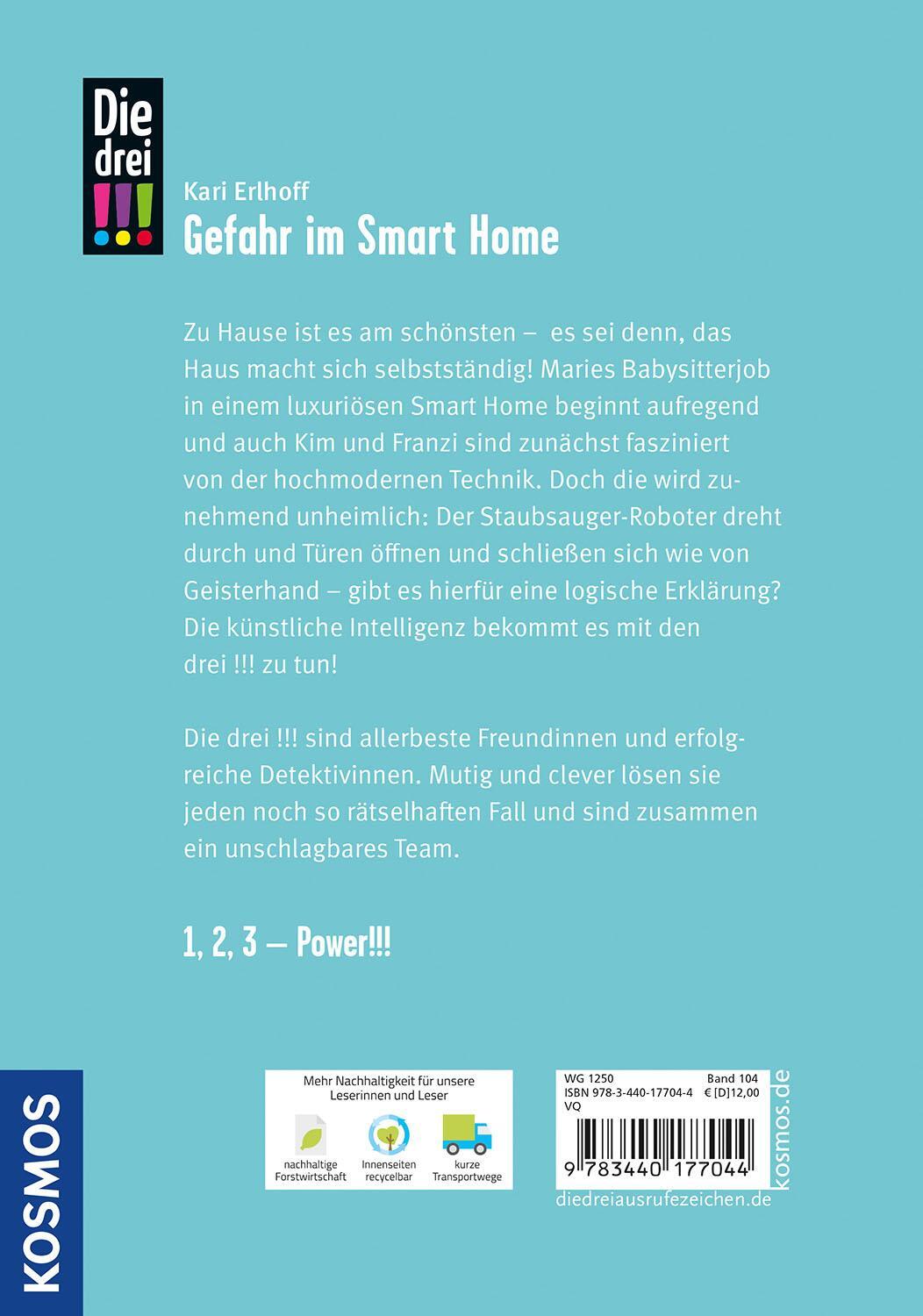 Kosmos Die drei !!!, Gefahr im Smart Home (Deutsch, 2023, Kari Erlhoff, Ina Biber)