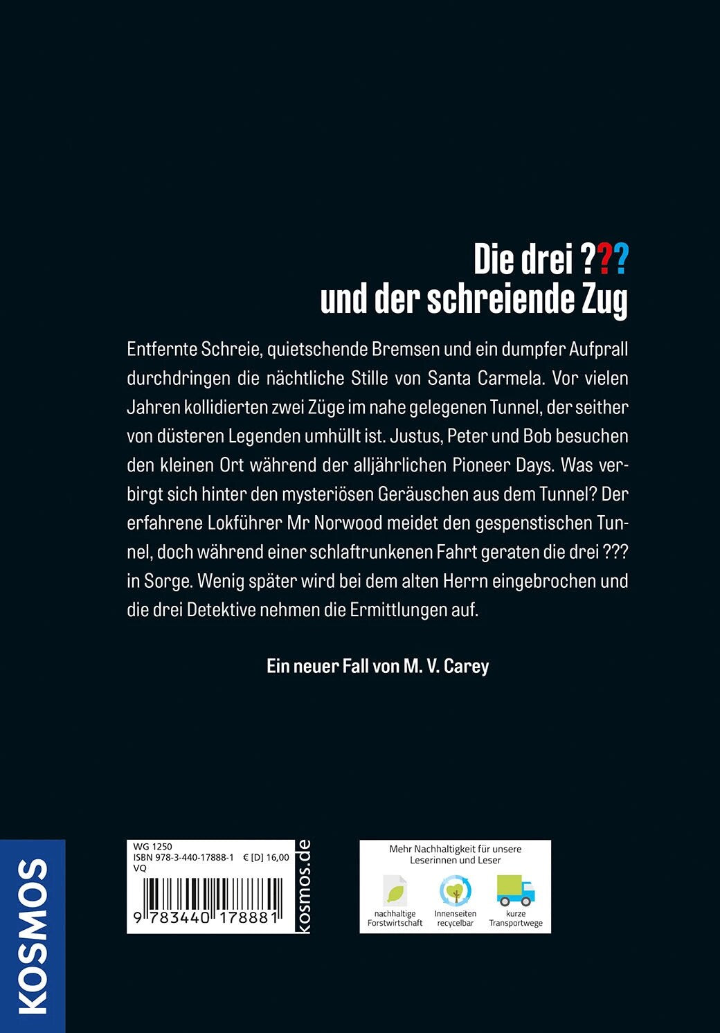Kosmos Die drei ??? und der schreiende Zug (Deutsch, 2024, M. V. Carey, Andreas Ruch)