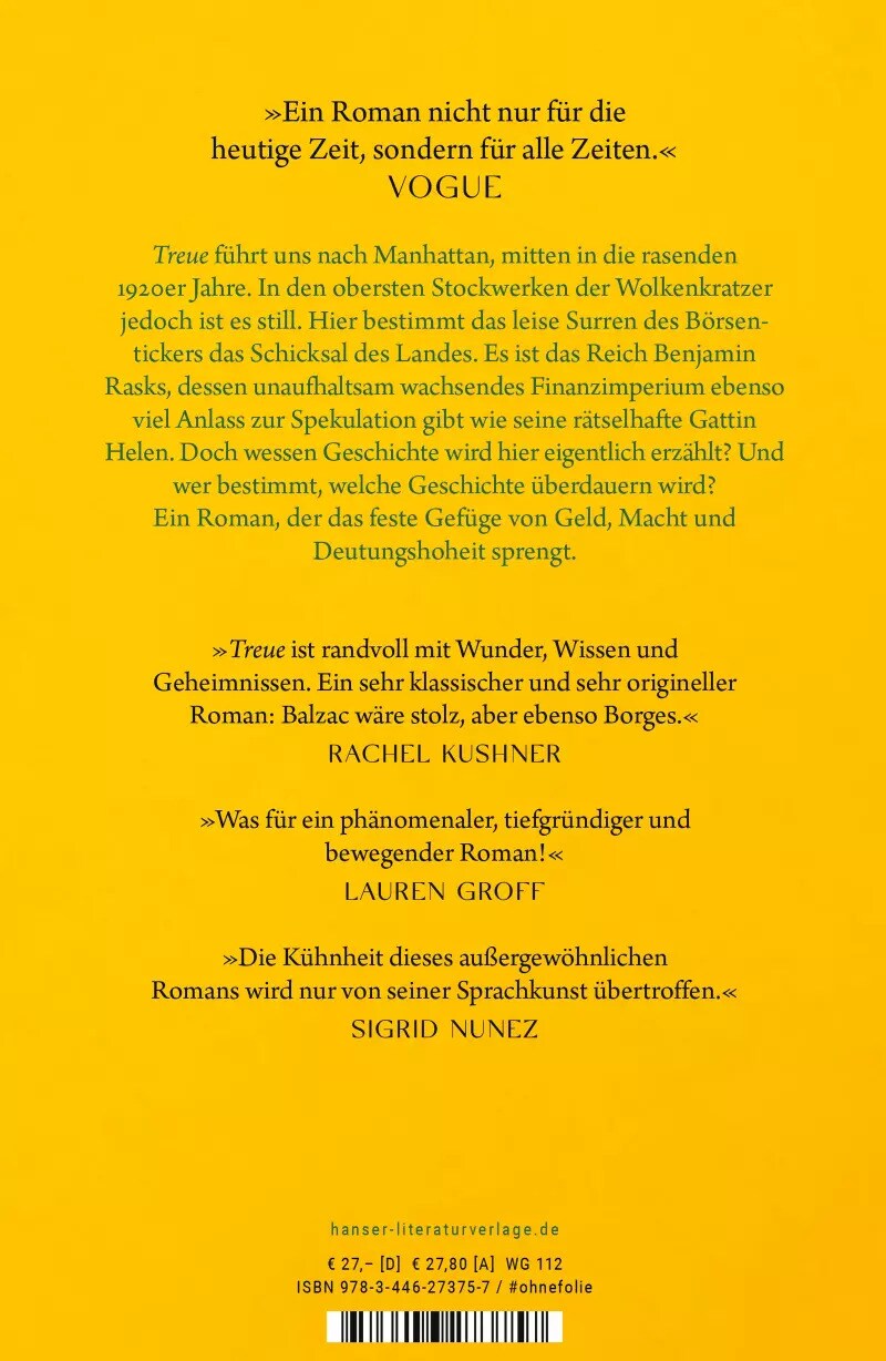 Hanser Treue (Deutsch, 2022, Hernan Diaz)