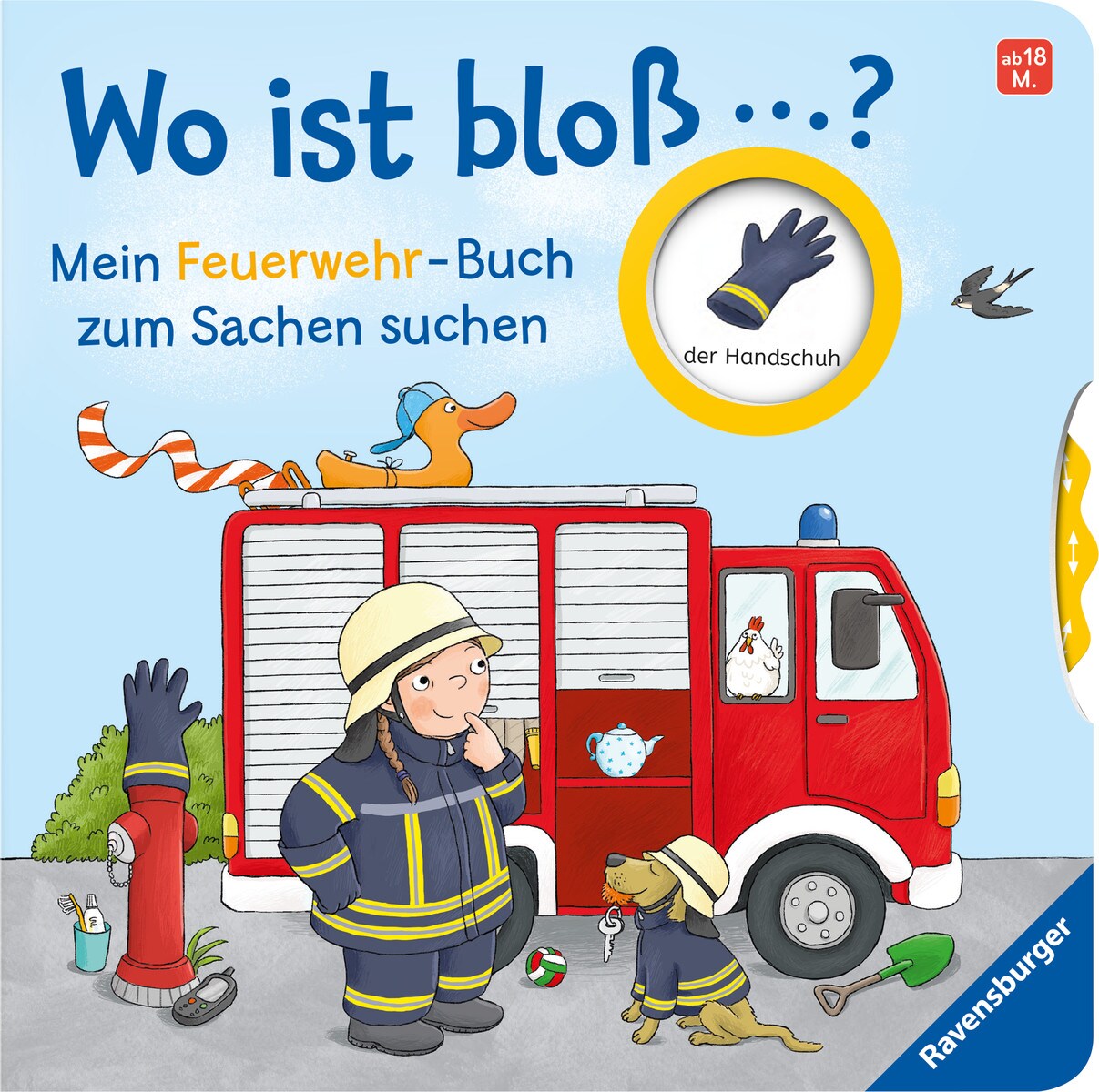 Ravensburger Wo ist bloß...? Mein Feuerwehr-Buch zum Sachen suchen (Deutsch, 2022, Kathrin Lena Orso, Jutta Wetzel)