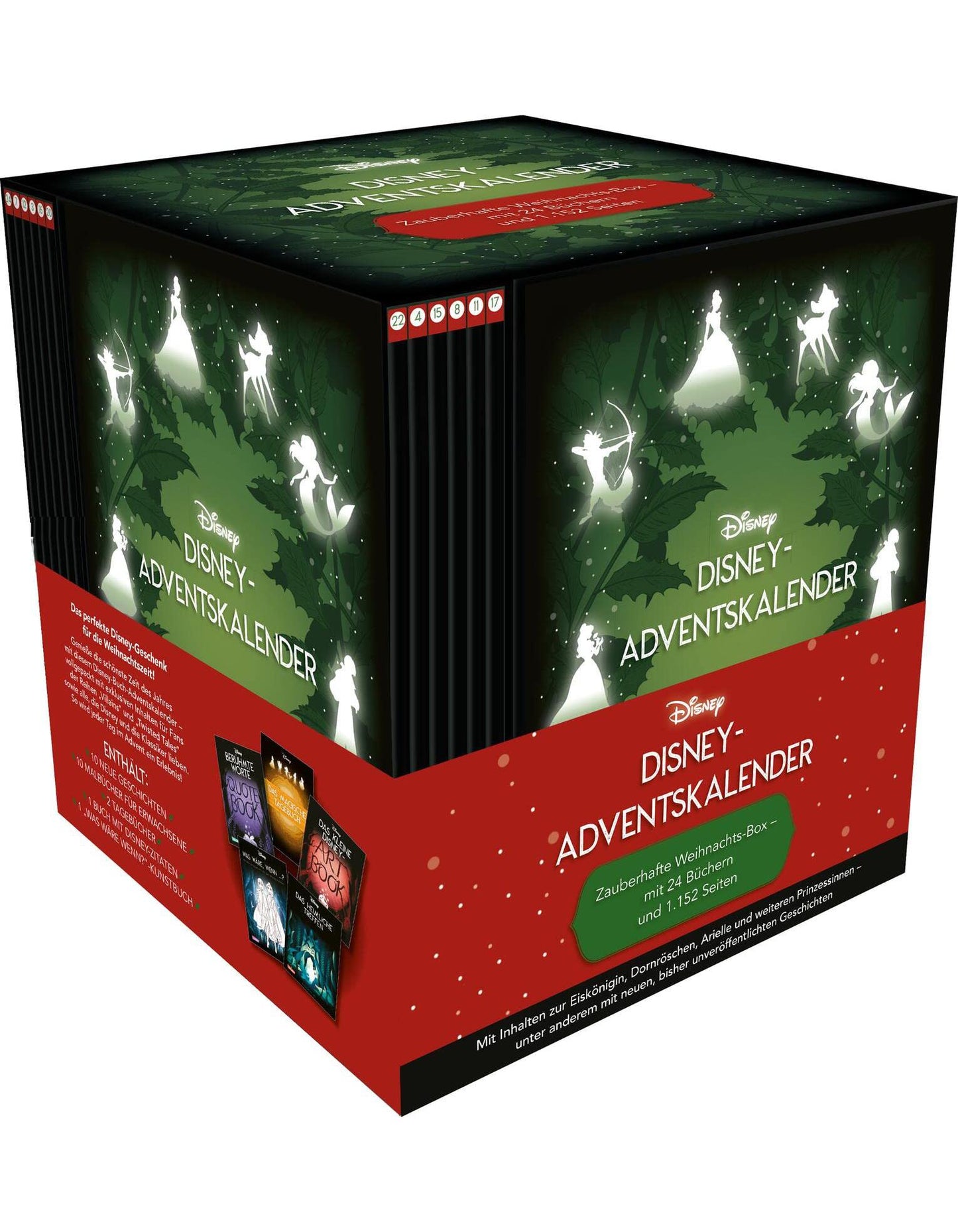 Disney Adventskalender 2023 - zauberhafte Weihnachts-Box mit 24 Büchern und 1.152 Seiten
