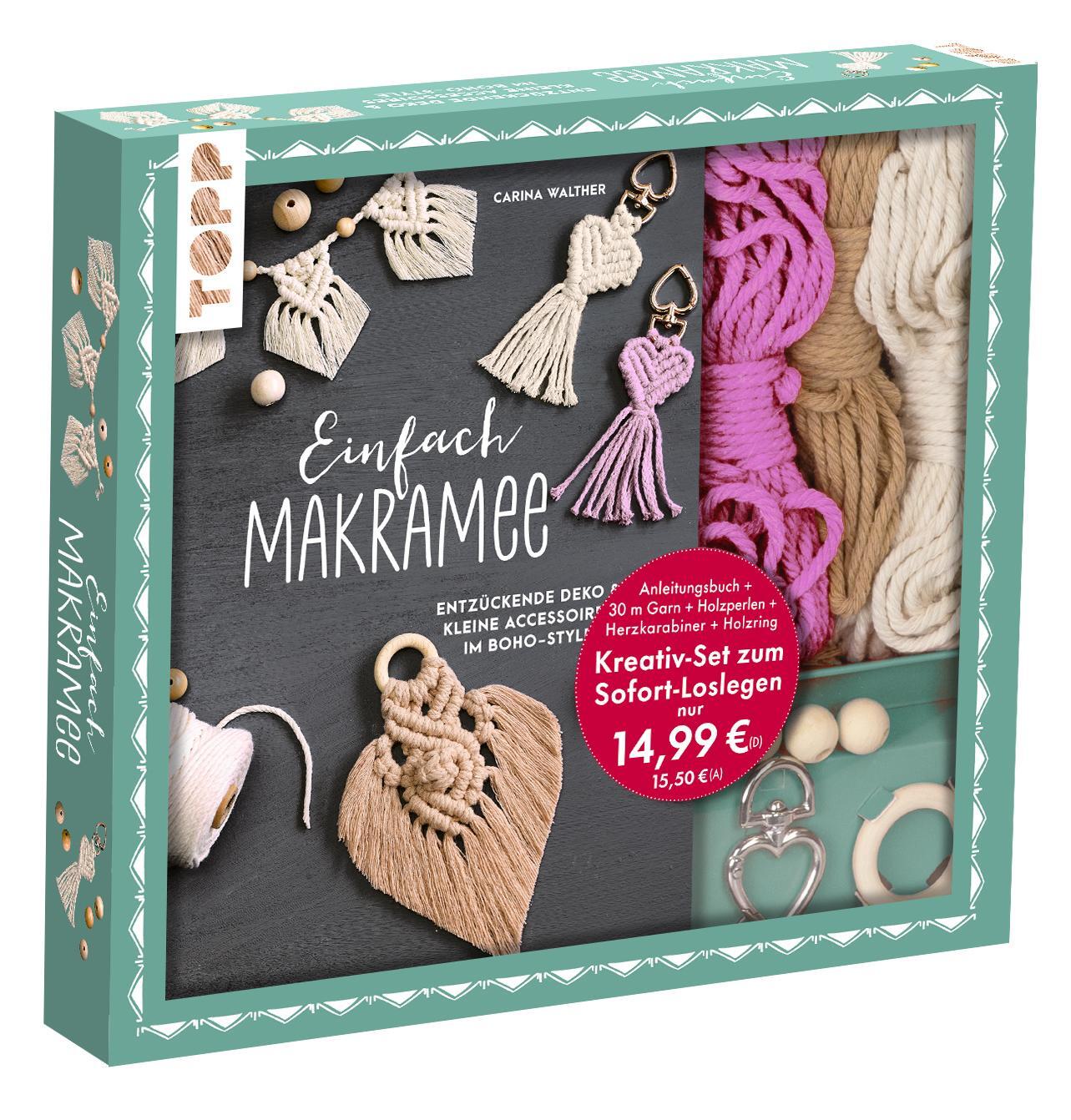 Frech Kreativ-Set Einfach Makramee. Mit Anleitungsbuch und Material (Deutsch, 2024, Carina Walther)