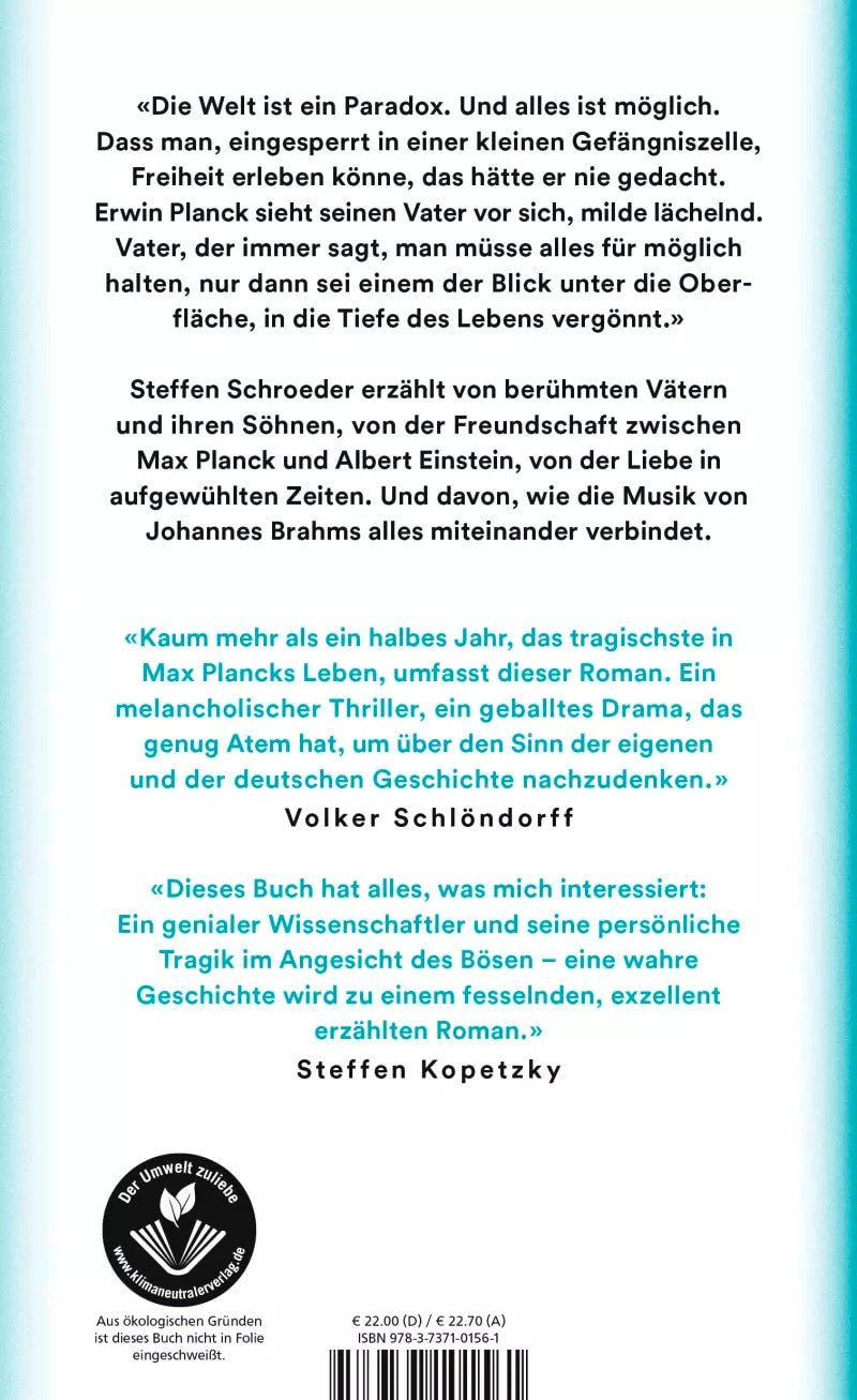 Rowohlt Berlin Planck oder Als das Licht seine Leichtigkeit verlor (Deutsch, 2022, Steffen Schroeder)