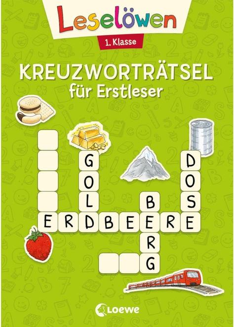 Loewe Verlag Leselöwen Kreuzworträtsel für Erstleser - 1. Klasse (Hellgrün) (Deutsch, 2021, Loewe Lernen und Rätseln, Katrin Merle, Loewe Erstlesebücher)