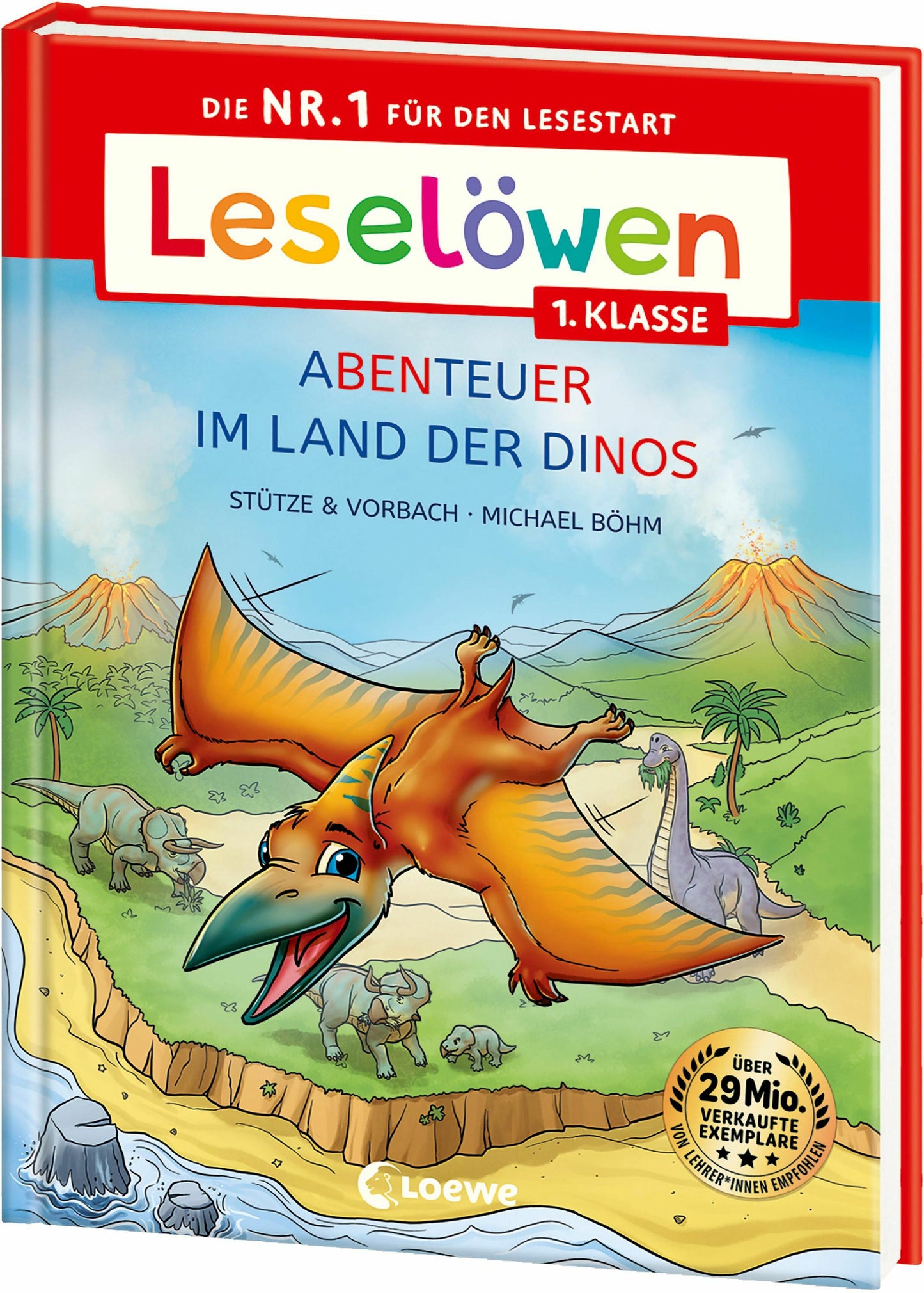 Loewe Leselöwen 1. Klasse - Abenteuer im Land der Dinos (Deutsch, 2024, Stütze & Vorbach, Michael Böhm, Loewe Erstlesebücher)