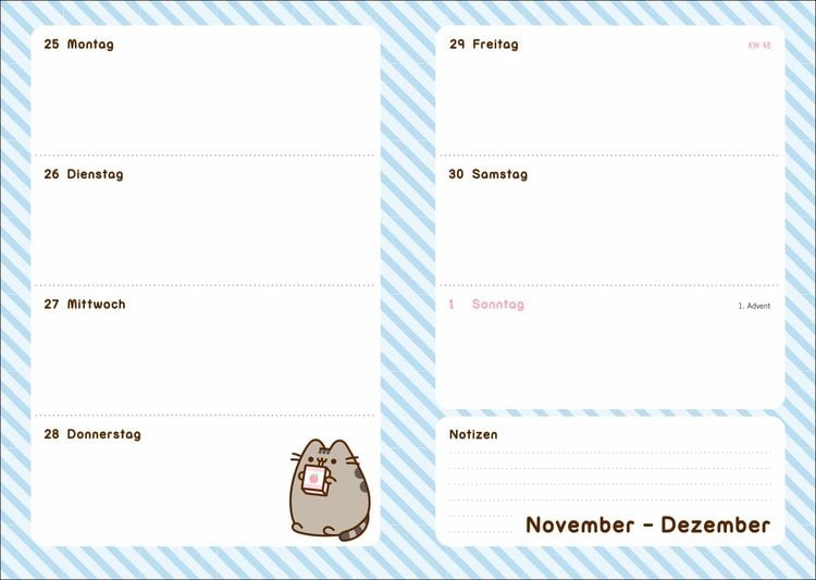 Athesia Pusheen 17-Monats-Kalenderbuch A5 2024/2025 (A5, Deutsch)