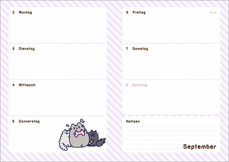 Athesia Pusheen 17-Monats-Kalenderbuch A5 2024/2025 (A5, Deutsch)