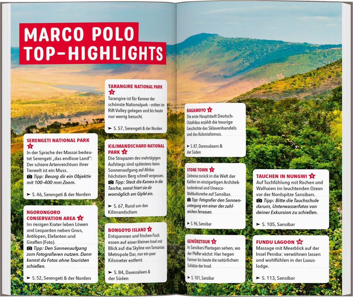 Marco Polo Reiseführer Tansania, Sansibar (Deutsch, 2024, Julia Amberger, Marc Engelhardt)