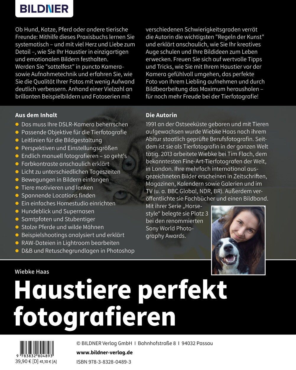 Bildner Haustiere perfekt fotografieren (Deutsch, 2022, Haas Wiebke)