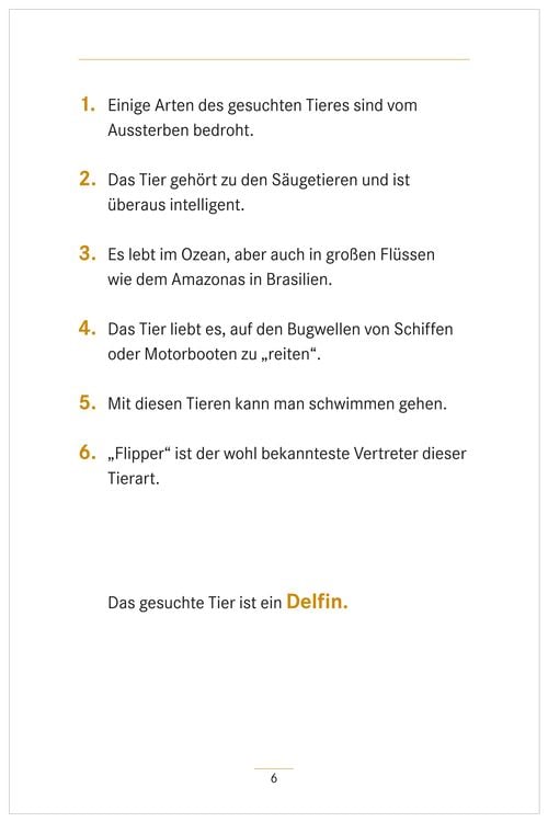 Umschreibungen Tiere. Gedächtnistraining