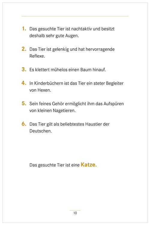 Umschreibungen Tiere. Gedächtnistraining