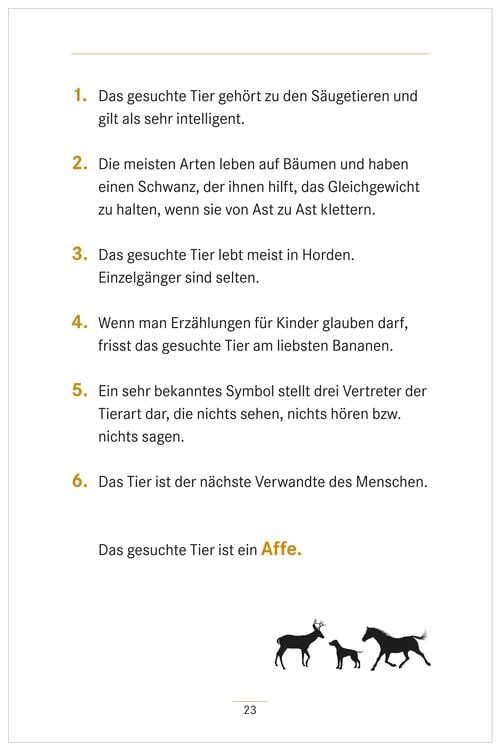 Umschreibungen Tiere. Gedächtnistraining