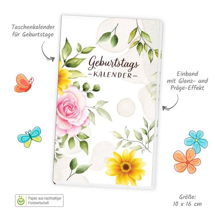 Trötsch Taschenkalender Geburtstagskalen