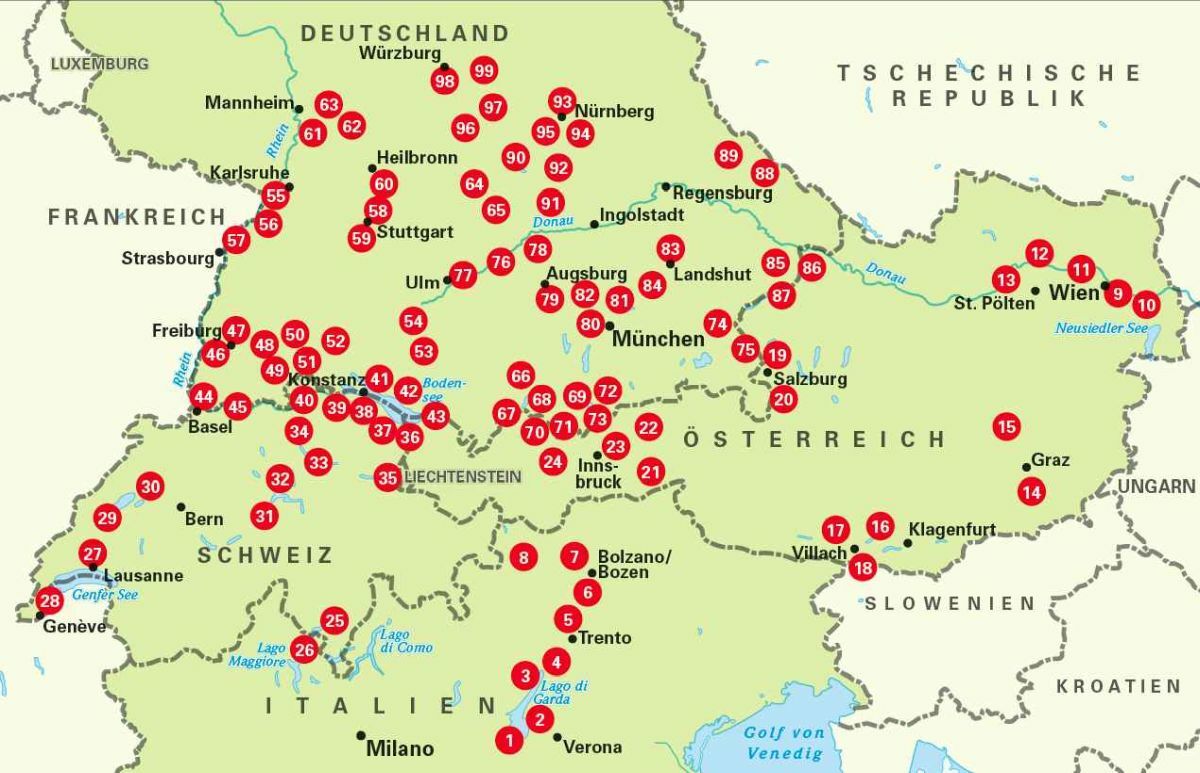 Bielefelder Die 99 schönsten Radtouren für Camper in Süddeutschland, Österreich, Südtirol und der Schwei (Deutsch, 2021, BVA BikeMedia GmbH)