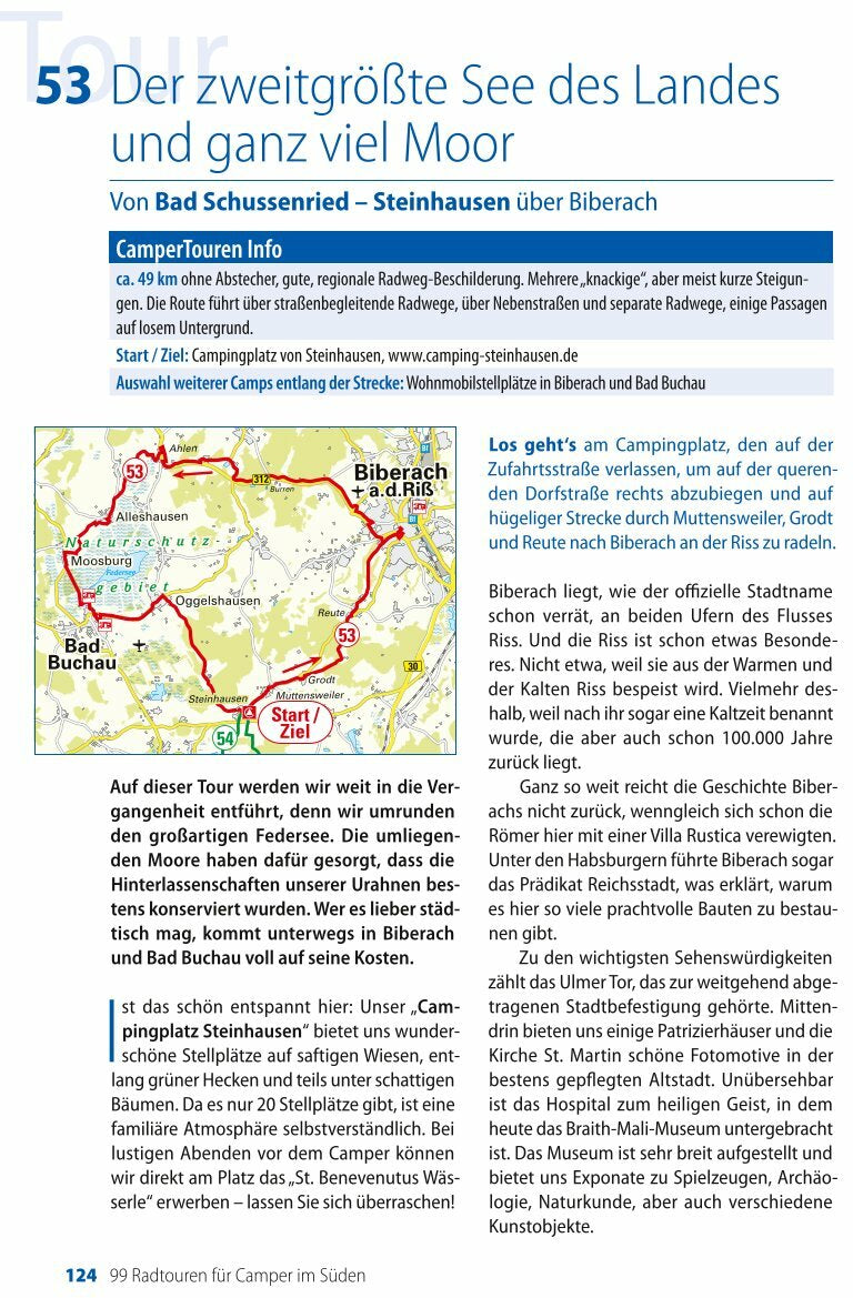 Bielefelder Die 99 schönsten Radtouren für Camper in Süddeutschland, Österreich, Südtirol und der Schwei (Deutsch, 2021, BVA BikeMedia GmbH)