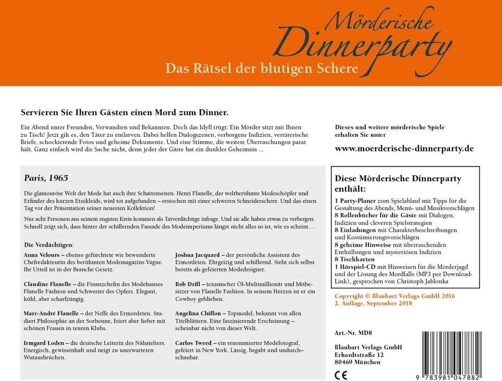 Blaubart Mörderische Dinnerparty Das Rätsel der blutigen Schere