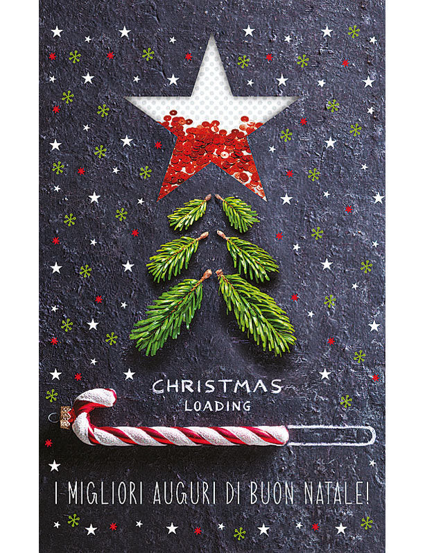 Biglietto Buon Natale C/paillettes