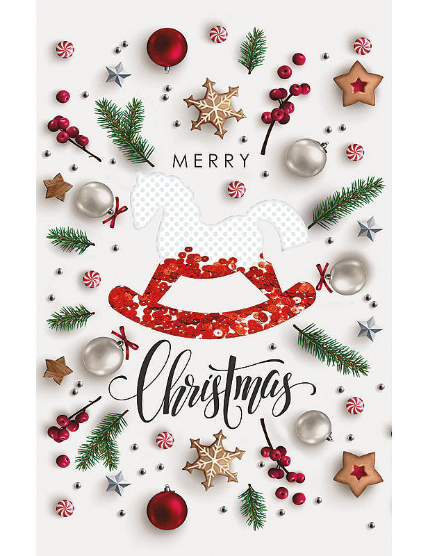 Biglietto Buon Natale C/paillettes