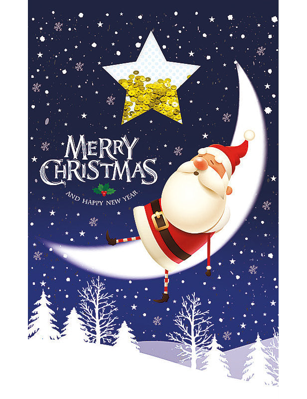 Biglietto Buon Natale C/paillettes