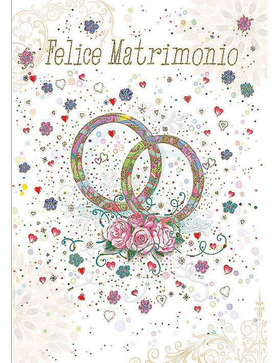 Biglietto Matrimonio C/rilievo E Foil