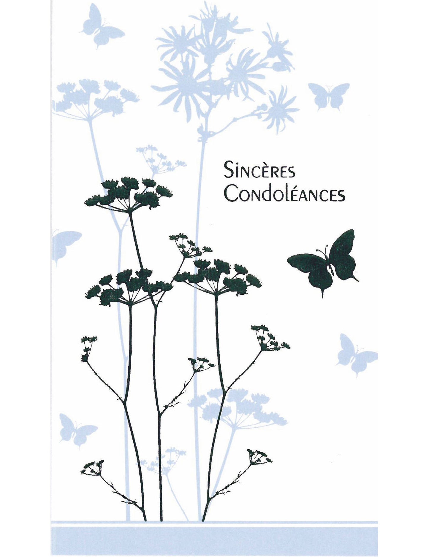 Doppelkarte. Sincères Condoléances
